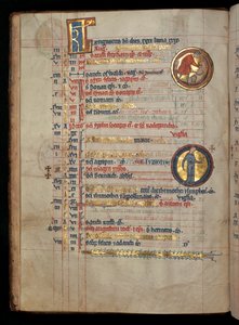 Ms 322 f.4v, agosto, un uomo che taglia il grano, illustrazione dal 